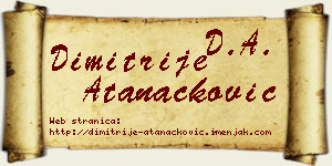 Dimitrije Atanacković vizit kartica